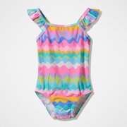 Speedo Toddler Girls Ruffle Swimsuit 1PC-swimwear-Bambini