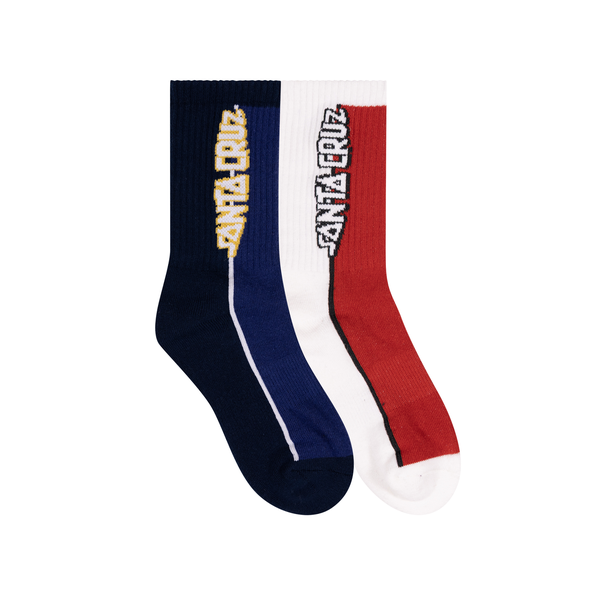 Santa Cruz Fish-Eye Strip Crew Socks 2 Pack