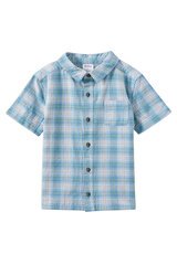 Milky Dusty Blue Check Shirt-tops-Bambini