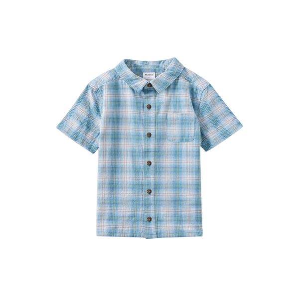 Milky Dusty Blue Check Shirt