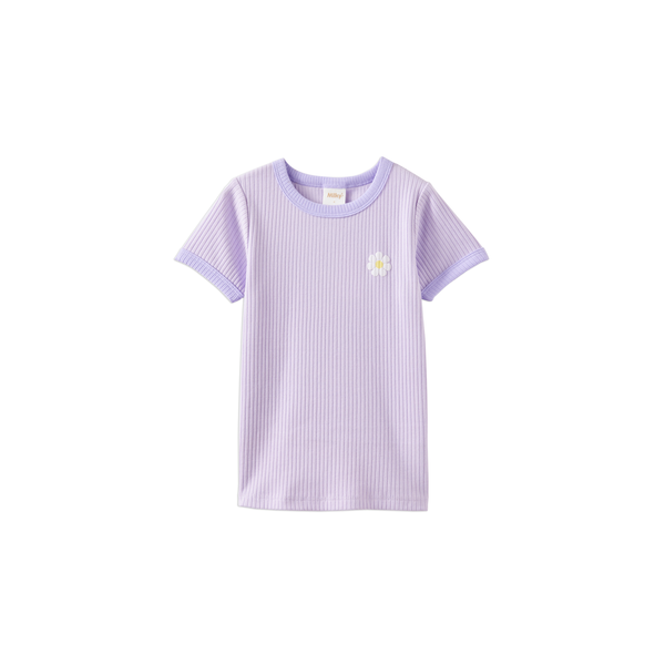 Milky Lilac Mist Rib Tee