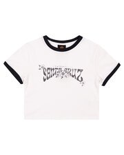 Santa Cruz Strange Hibiscus Ringer Baby Tee-tops-Bambini