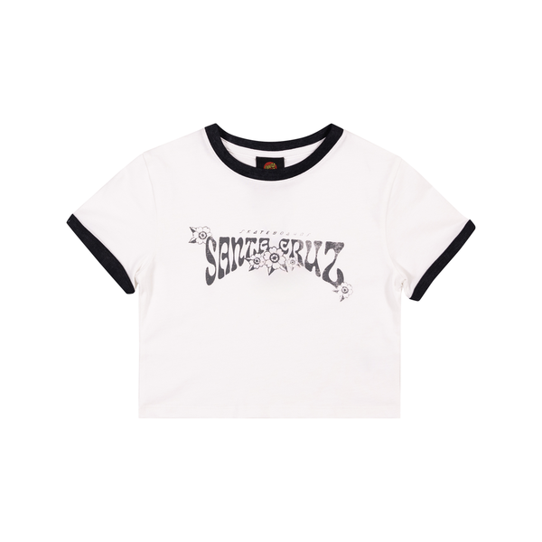 Santa Cruz Strange Hibiscus Ringer Baby Tee