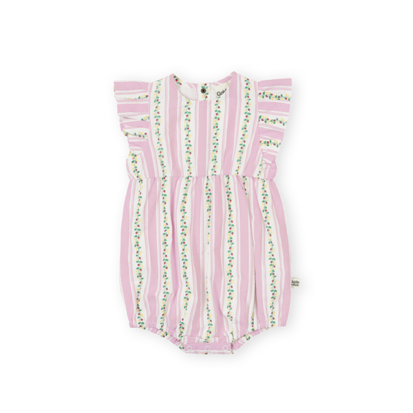 Goldie + Ace Antique Stripe Strawberry Lani Romper