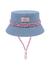 Goldie + Ace Chambray Gingham Bucket Hat-hats-and-sunglasses-Bambini