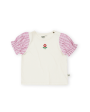 Goldie + Ace Gingham Puff Sleeve Top-tops-Bambini