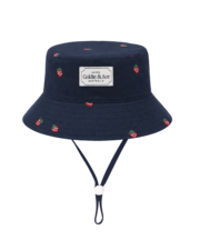 Goldie + Ace Mini Strawberry Embroidered Bucket Hat-hats-and-sunglasses-Bambini