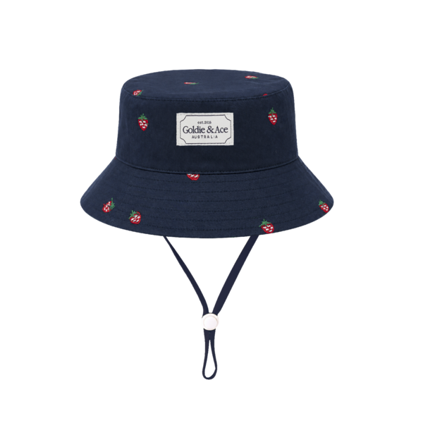 Goldie + Ace Mini Strawberry Embroidered Bucket Hat