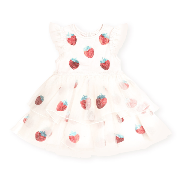Huxbaby Sequin Strawberry Tulle Dress