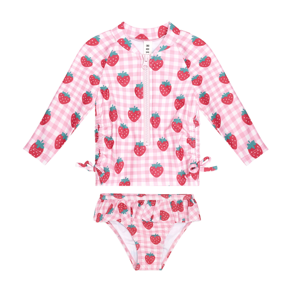 Huxbaby Strawberry Check 2PC Swim Set