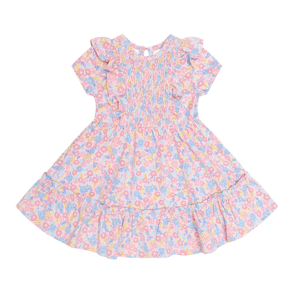 Huxbaby Vintage Floral Shirred SS Dress