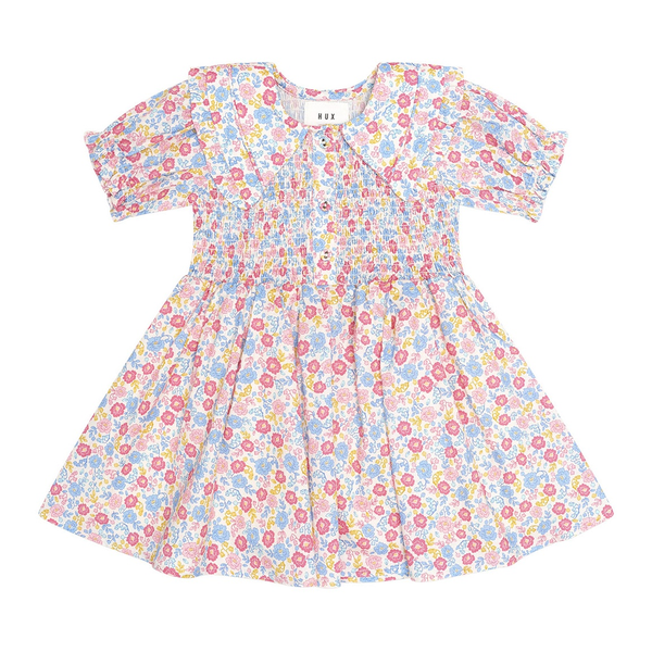 Huxbaby Vintage Floral Shirred Collar Dress