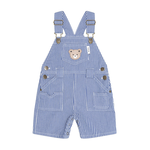 Huxbaby Cobalt Stripe Carpenter Shortall