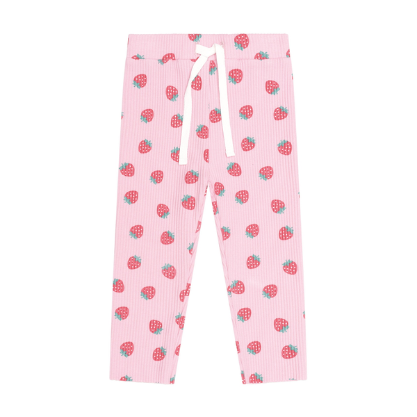 Huxbaby Strawberry Print Rib Legging
