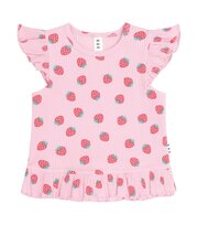 Huxbaby Strawberry Print Rib Peplum Tee-tops-Bambini
