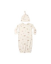 Quincy Mae Bamboo Baby Gown and Hat Set-sleepwear-and-bedding-Bambini