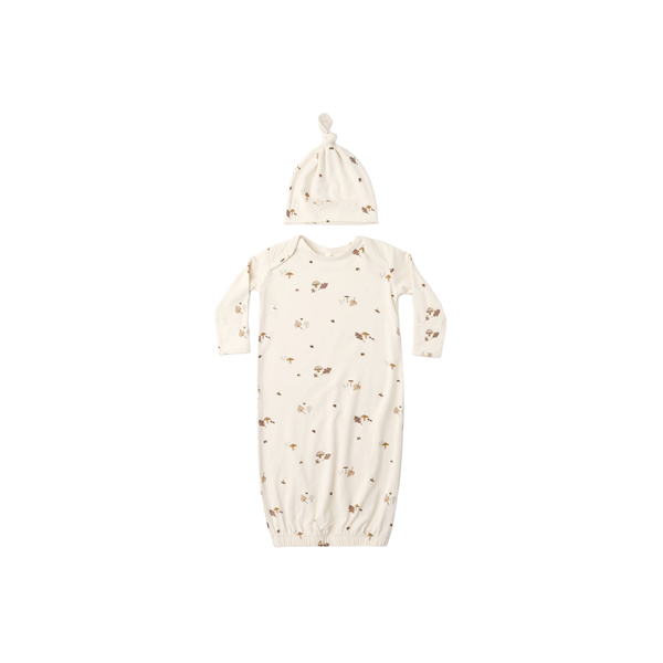 Quincy Mae Bamboo Baby Gown and Hat Set