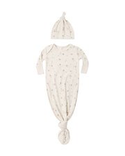 Quincy Mae Knotted Baby Gown and Hat Set-sleepwear-and-bedding-Bambini