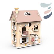 Speedy Monkey Flowers Cottage Wooden Doll House with Starter Set-toys-Bambini