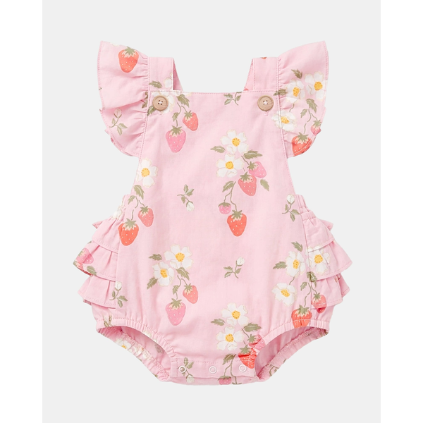 Toshi Baby Romper Strawberry Fields