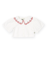 Goldie + Ace Scallop Collar Strawberry Cropped Blouse-tops-Bambini