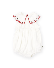 Goldie + Ace Scallop Collar Strawberry Romper-bodysuits-and-rompers-Bambini