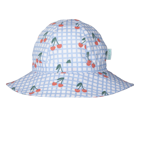 Acorn Cherry Checks Wide Brim Sunhat