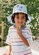 Acorn Blue Checked Palms Wide Brim Bucket Hat