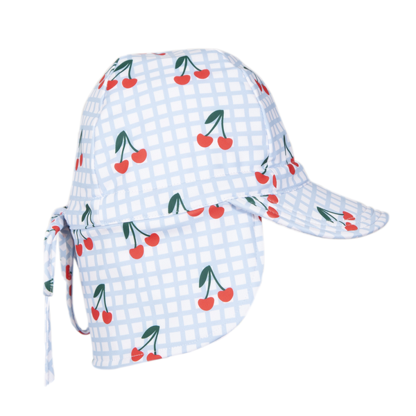 Acorn Cherry Checks Swim Flap Cap