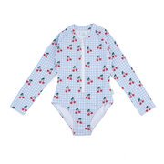 Acorn Cherry Checks UPF50+ Swimsuit-swimwear-Bambini
