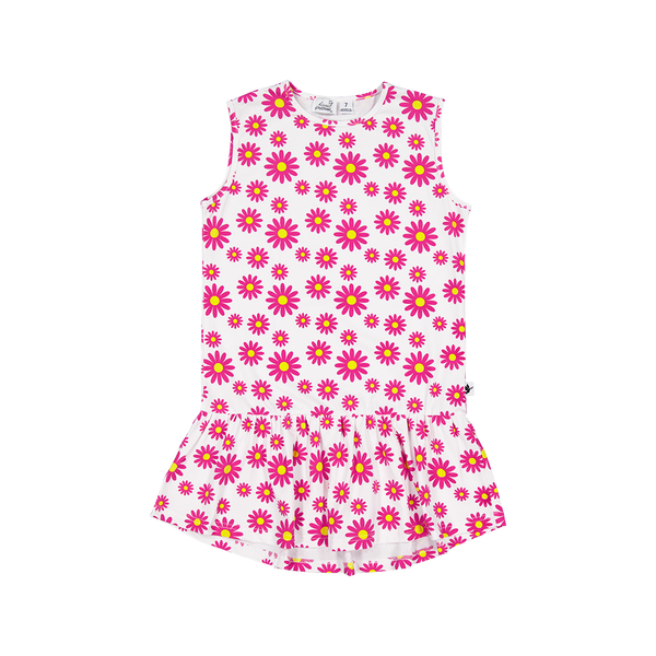 Radicool Daisies Sleeveless Frill Dress