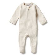 Wilson & Frenchy Organic Rib Zipsuit with Feet-bodysuits-and-rompers-Bambini