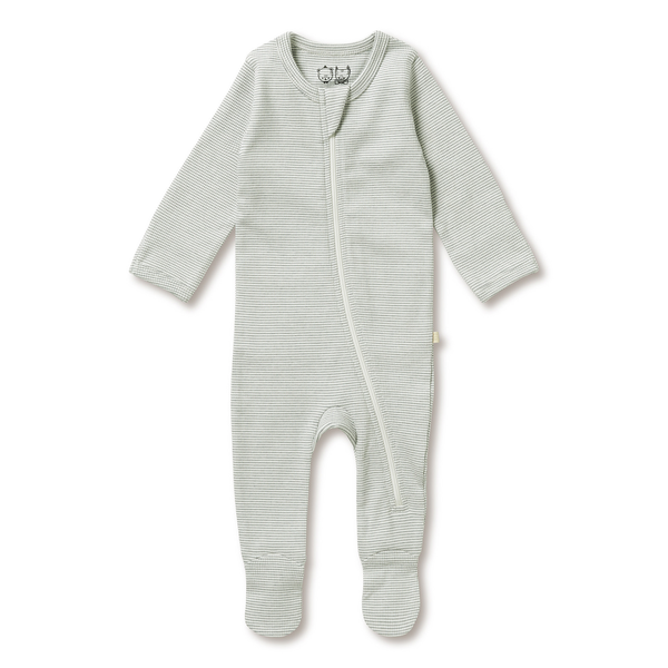 Wilson & Frenchy Organic Rib Zipsuit with Feet